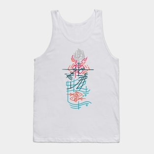 Religious christian symbols ink vector illustration Tank Top